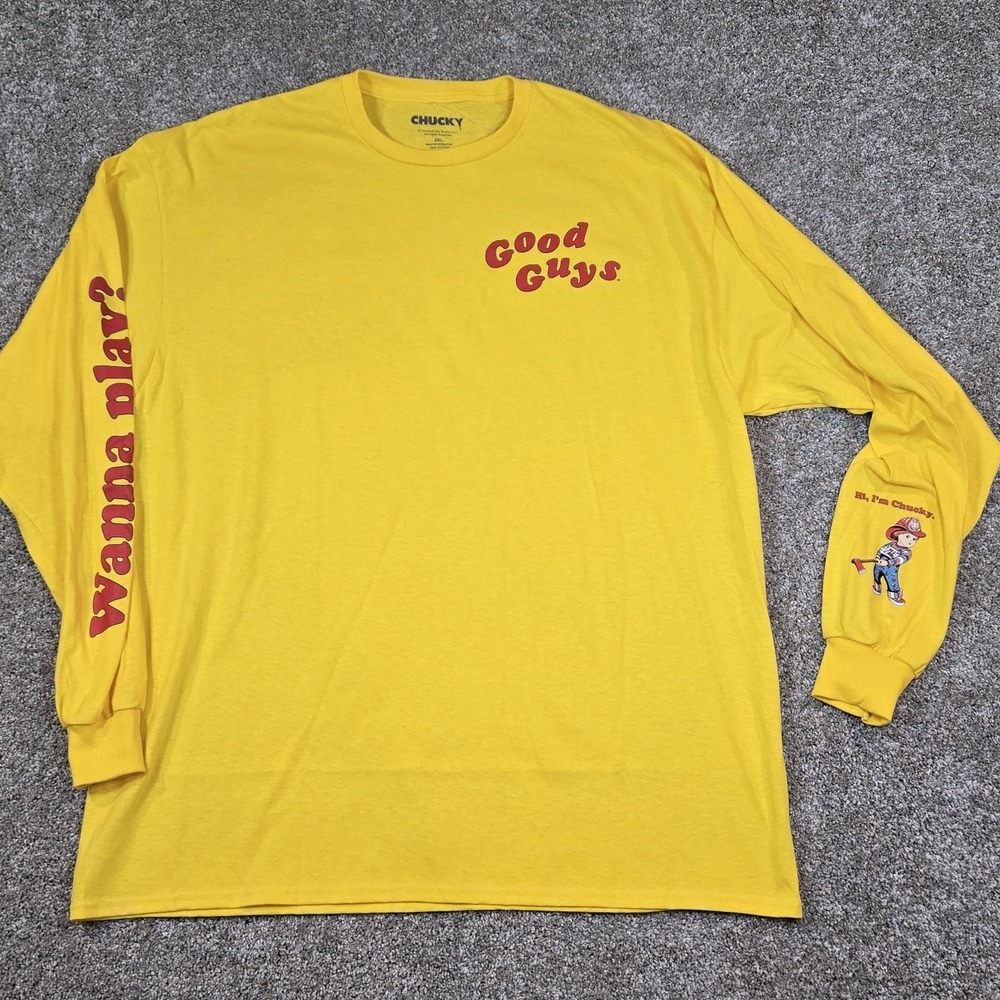 Chucky‎ Good Guys Yellow Long Sleeve Shirt 2XL  AMC Movie Merch